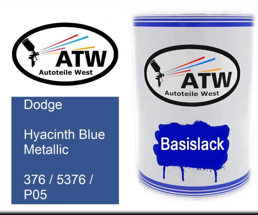 Dodge, Hyacinth Blue Metallic, 376 / 5376 / P05: 500ml Lackdose, von ATW Autoteile West.